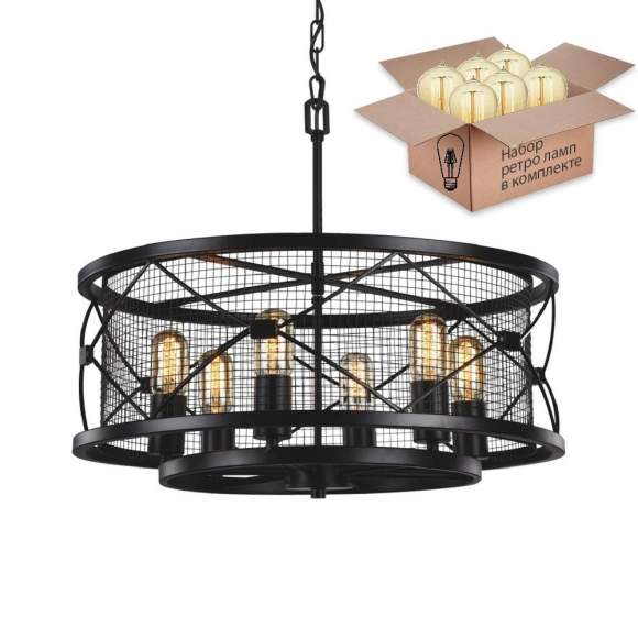 Светильник с ретро лампами Favourite Mesh 1783-6P+Retro Lamps