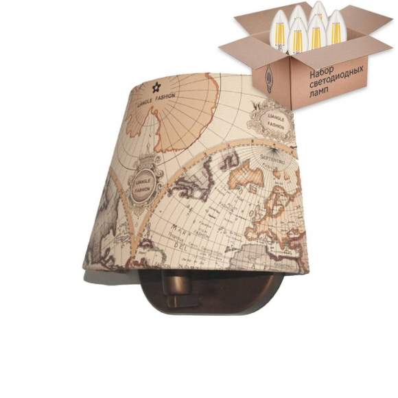 Бра с лампочкой Favourite Mappa 1122-1W+Lamps E14 Свеча Бра с лампочкой Favourite Mappa 1122-1W+Lamps E14 Свеча