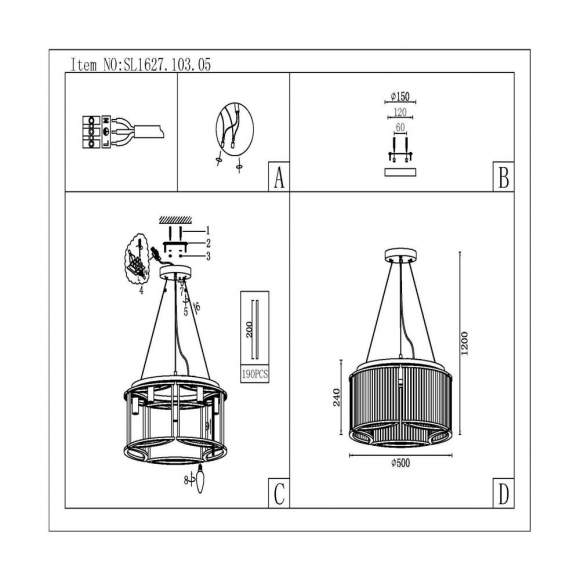 Подвесная люстра ST Luce Velletri SL1627.103.05 Подвесная люстра ST Luce Velletri SL1627.103.05