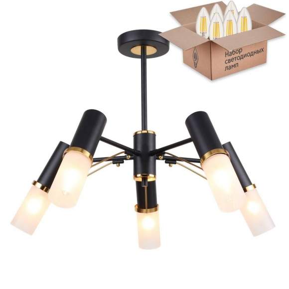 Люстра на штанге с лампочками F-Promo Viator 2558-5P+Lamps E14 Свеча Люстра на штанге с лампочками F-Promo Viator 2558-5P+Lamps E14 Свеча