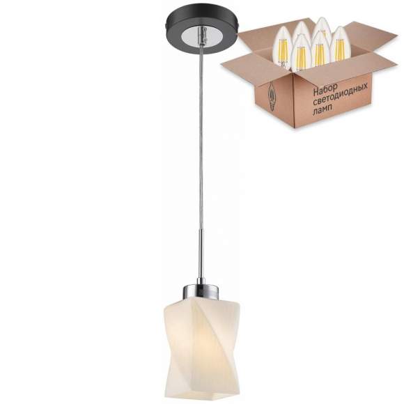 Подвесной светильник с лампочкой Velante 280-126-01+Lamps E27 Свеча Подвесной светильник с лампочкой Velante 280-126-01+Lamps E27 Свеча