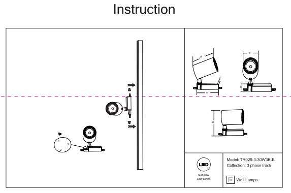 Трехфазный LED светильник 30W 3000К для трека Maytoni Vuoro TR029-3-30W3K-B