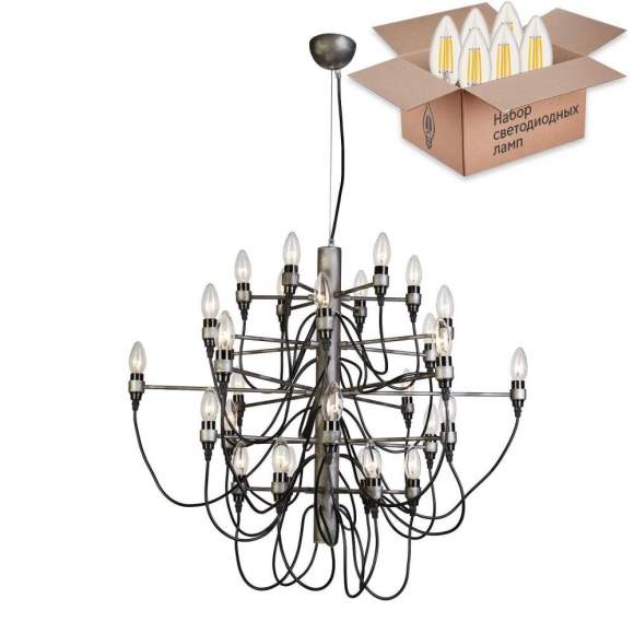 Подвесная люстра Favourite Golem с лампочками 1892-30P+Lamps E14 Свеча