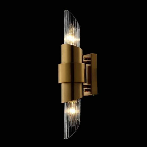 Бра Crystal Lux с лампочками JUSTO AP2 BRASS+Lamps E14 Свеча