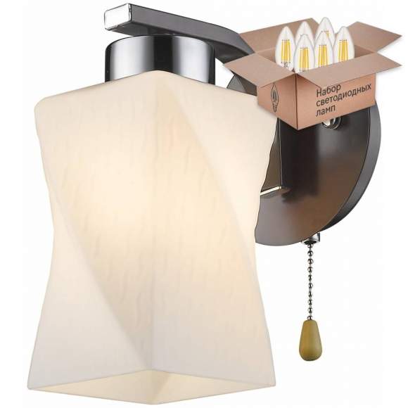 Бра с лампочкой Velante 271-121-01+Lamps E27 Свеча Бра с лампочкой Velante 271-121-01+Lamps E27 Свеча
