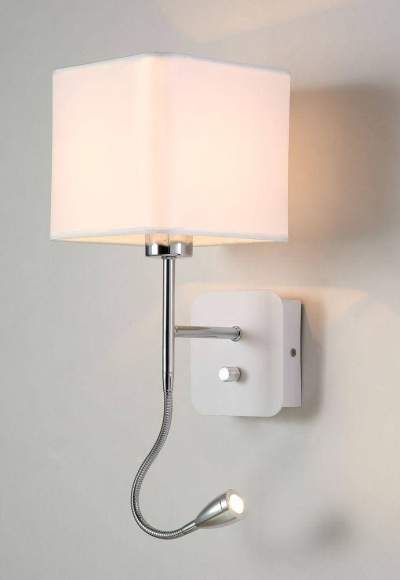 Бра с LED подсветкой Crystal Lux с лампочкой PACO AP2 CHROME/WHITE+Lamps E27 P45 Бра с LED подсветкой Crystal Lux с лампочкой PACO AP2 CHROME/WHITE+Lamps E27 P45