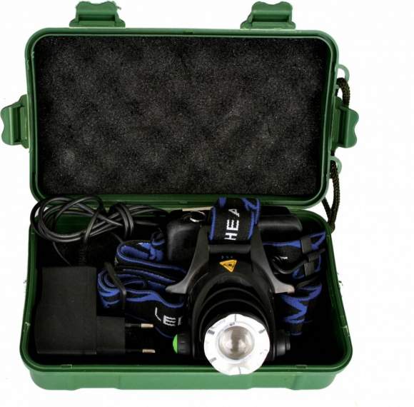 Светодиодный налобный фонарь на аккумуляторе. Поворотный корпус. 3 режима работы. Дальность 100м. Ultraflash E150 12188