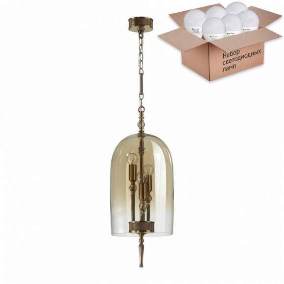 Подвесной светильник с лампочками Odeon Light Bell 4892/3+Lamps E14 P45 Подвесной светильник с лампочками Odeon Light Bell 4892/3+Lamps E14 P45