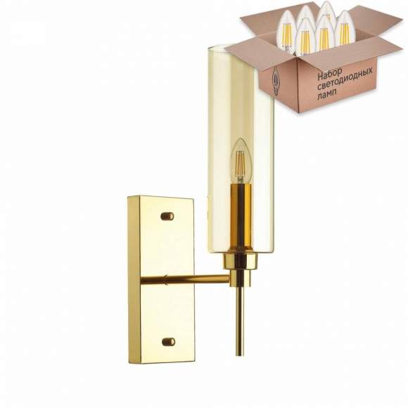 Бра с лампочкой Odeon Light Diatra 4689/1W+Lamps E14 Свеча Бра с лампочкой Odeon Light Diatra 4689/1W+Lamps E14 Свеча