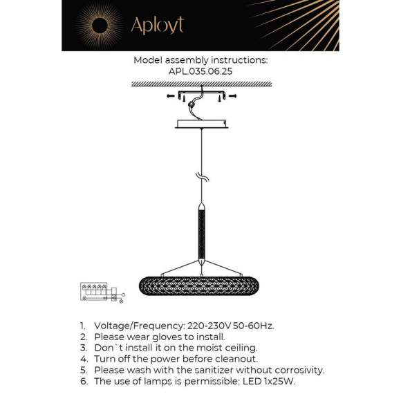 Подвесной светильник Aployt Danuta APL.035.06.25