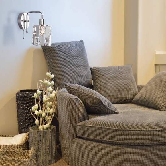 10101/1 хром/прозрачный хрусталь Strotskis Бра настенное с выключателем Eurosvet Scoppio a044101