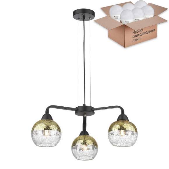 Подвесная люстра с лампочками Velante 238-023-03+Lamps E27 P45