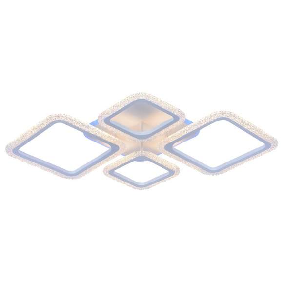 Светодиодная диммируемая люстра с ПДУ Profit Light 8015/2+2 WHT 88W+12W RGB