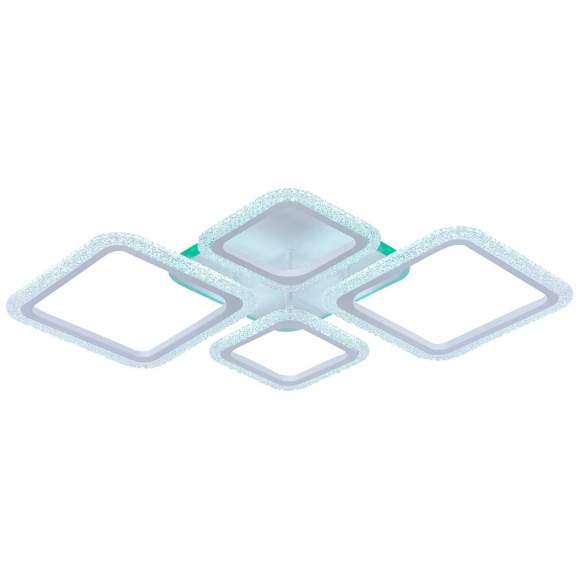 Светодиодная диммируемая люстра с ПДУ Profit Light 8015/2+2 WHT 88W+12W RGB