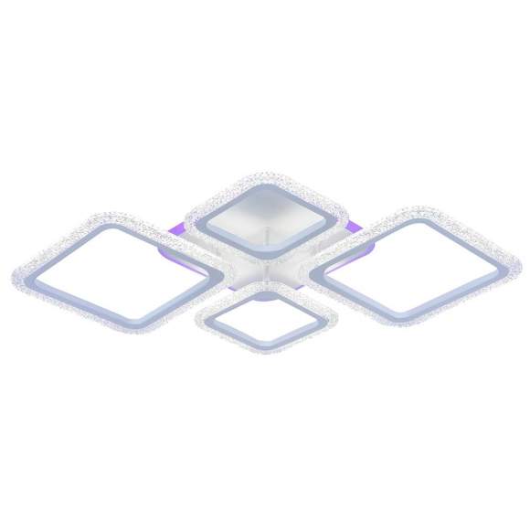 Светодиодная диммируемая люстра с ПДУ Profit Light 8015/2+2 WHT 88W+12W RGB