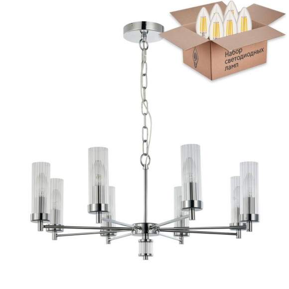 Подвесная люстра с лампочками Favourite Aesthetic 2672-8P+Lamps E14 Свеча