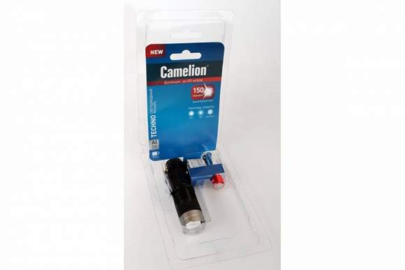 Ручной светодиодный фонарь на батарейках. Дистанция освещения - 400м. 3 режима работы. Camelion LED5135 (12915)