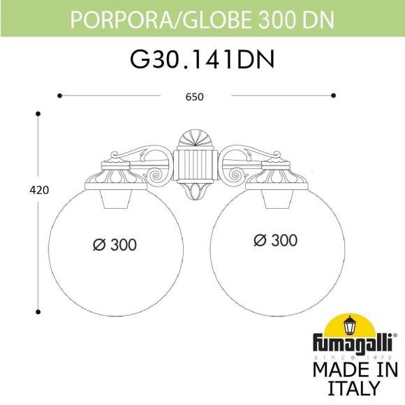 G30.141.000.AXE27DN Светильник уличный настенный Fumagalli Porpora/G300