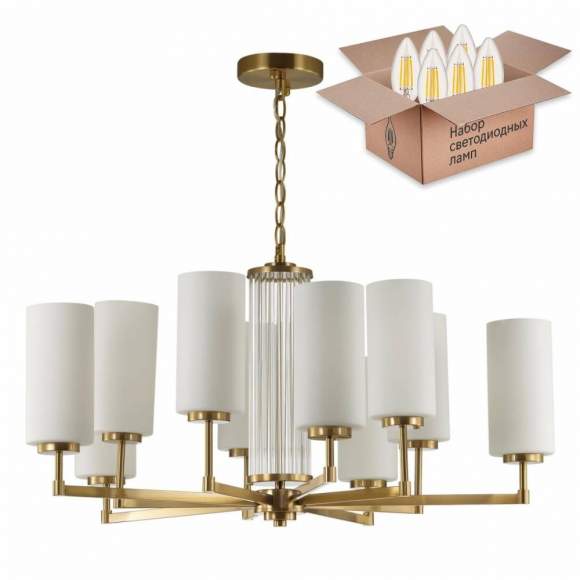Подвесная люстра с лампочками Odeon Light Kasali 4990/10+Lamps Е27 Свеча Подвесная люстра с лампочками Odeon Light Kasali 4990/10+Lamps Е27 Свеча