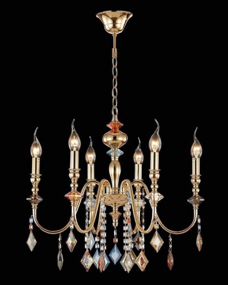 MERCEDES SP6 GOLD/COLOR Люстра подвесная Crystal Lux MERCEDES MERCEDES SP6 GOLD/COLOR Люстра подвесная Crystal Lux MERCEDES