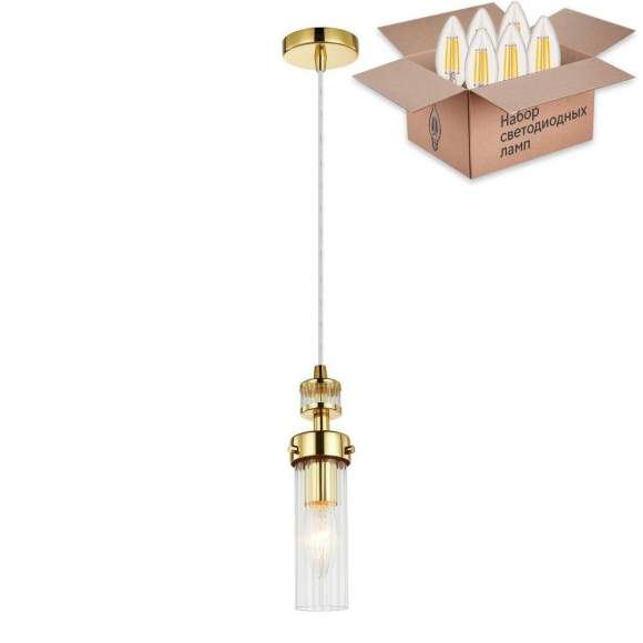 Подвесной светильник с лампочкой Favourite Aestetic 2820-1P+Lamps E14 Свеча Подвесной светильник с лампочкой Favourite Aestetic 2820-1P+Lamps E14 Свеча