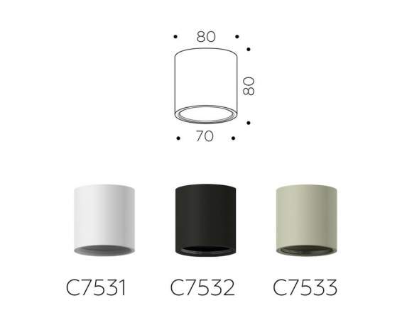 Корпус светильника накладной для насадок D70mm Ambrella light Diy Spot C7531