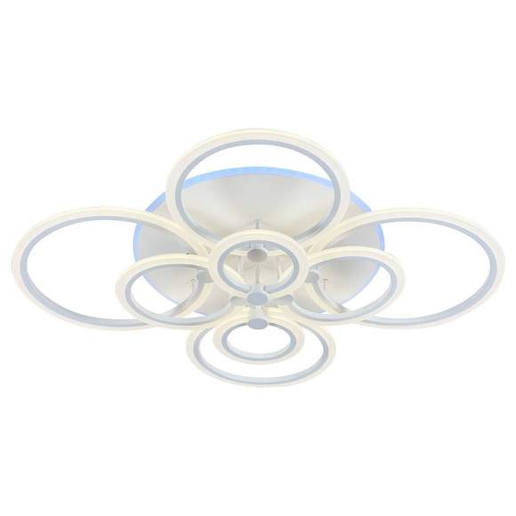 Светодиодная диммируемая люстра с ПДУ Profit Light 8076/8 WHT 212W+15W RGB