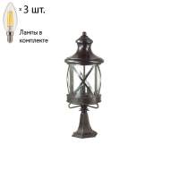 Уличный светильник с лампочками Odeon Light Sation 4045/3B+Lamps E14 Свеча