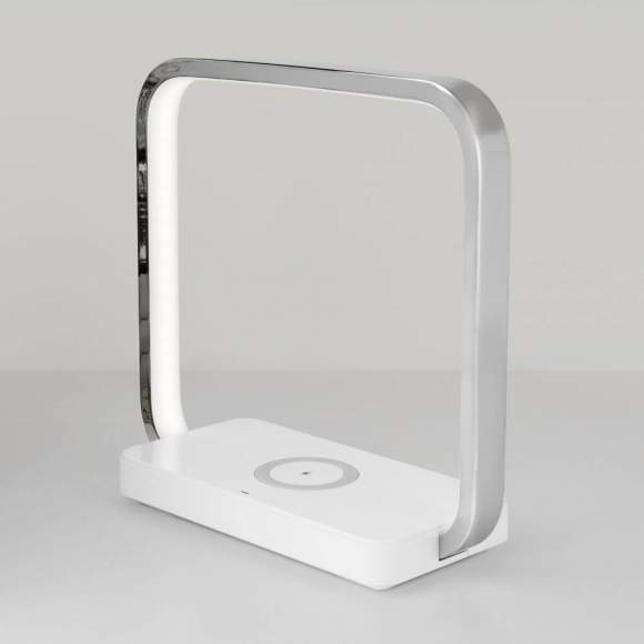 Светодиодная настольная лампа с беспроводной зарядкой QI Евросвет Frame 80502/1 хром a047190