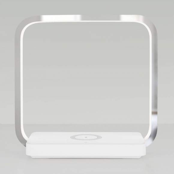 Светодиодная настольная лампа с беспроводной зарядкой QI Евросвет Frame 80502/1 хром a047190