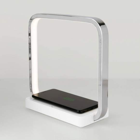 Светодиодная настольная лампа с беспроводной зарядкой QI Евросвет Frame 80502/1 хром a047190