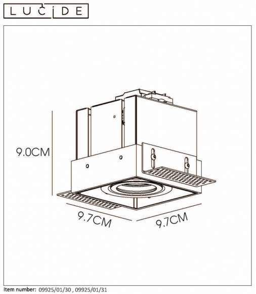 09925/01/30 Встраиваемый точечный светильник Lucide Trimless