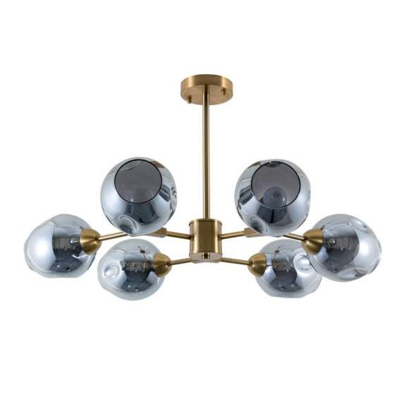 Люстра на штанге Arte Lamp Yuka Smoky с поддержкой Алиса A7759PL-6PB-A
