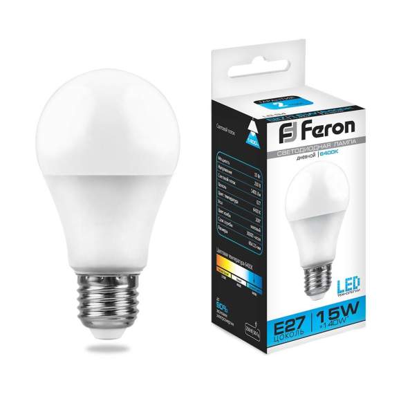 Светодиодная лампа E27 15W 6400K (холодный) A60 LB-94 Feron (25630)
