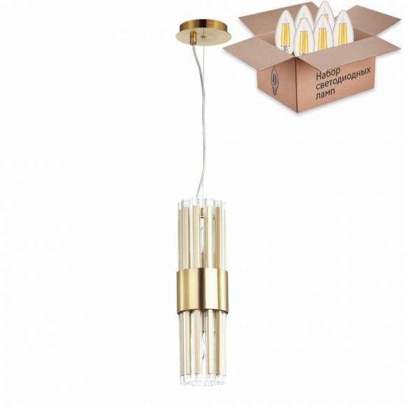 Подвесной светильник с лампочками Odeon Light Viketa 4786/2+Lamps E14 Свеча Подвесной светильник с лампочками Odeon Light Viketa 4786/2+Lamps E14 Свеча