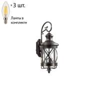 Уличный светильник с лампочками Odeon Light Sation 4045/3W+Lamps E14 Свеча