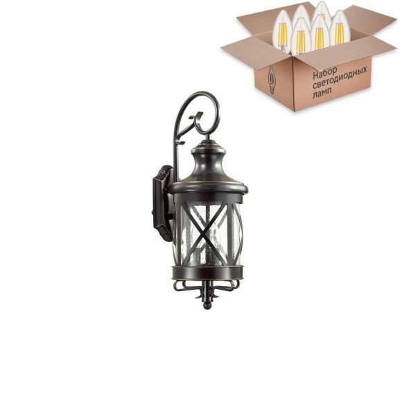 Уличный светильник с лампочками Odeon Light Sation 4045/3W+Lamps E14 Свеча
