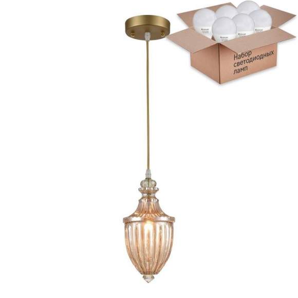 Подвесной светильник с лампочкой Velante 376-506-01+Lamps E27 P45 Подвесной светильник с лампочкой Velante 376-506-01+Lamps E27 P45