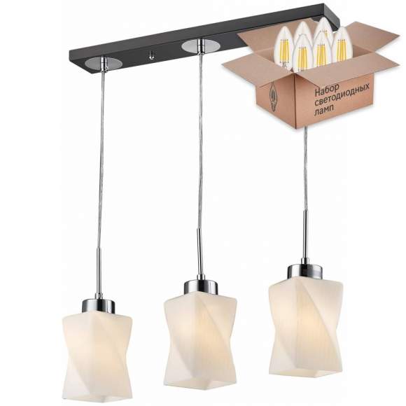 Подвесной светильник с лампочками Velante 280-126-03+Lamps E27 Свеча Подвесной светильник с лампочками Velante 280-126-03+Lamps E27 Свеча