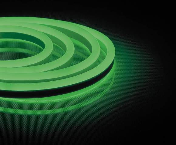 50м. Комплект неоновой ленты зеленого цвета 2835 9,6W, 220V, 120LED/m, IP67 Feron LS720 (29564)