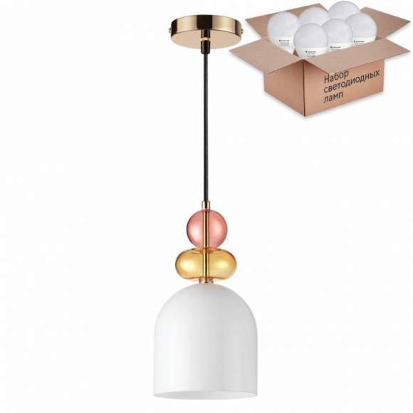 Подвесной светильник с лампочкой Lumion Gillian 4589/1B+Lamps E27 P45 Подвесной светильник с лампочкой Lumion Gillian 4589/1B+Lamps E27 P45