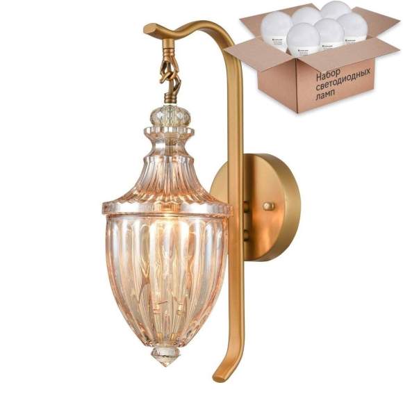 Бра с лампочкой Velante 376-501-01+Lamps E27 P45 Бра с лампочкой Velante 376-501-01+Lamps E27 P45