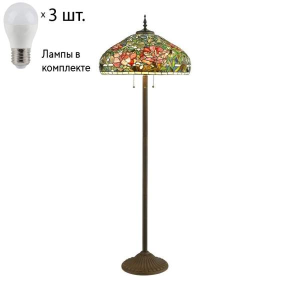 Торшер с лампочками Velante 868-805-03+Lamps E27 P45