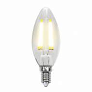 Лампа светодиодная E14 6W 4000K (Белый свет) свеча прозрачная Uniel Sky LED-C35-6W/NW/E14/CL PLS02WH картон (UL-00001373)