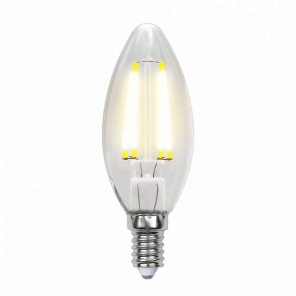 Лампа светодиодная E14 6W 4000K (Белый свет) свеча прозрачная Uniel Sky LED-C35-6W/NW/E14/CL PLS02WH картон (UL-00001373)