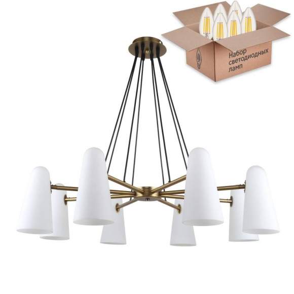 Подвесная люстра с лампочками Favourite Vision 2763-8P+Lamps E14 Свеча Подвесная люстра с лампочками Favourite Vision 2763-8P+Lamps E14 Свеча