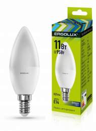 Светодиодная лампа E14 11W 6500К (холодный) Ergolux LED-C35-11W-E14-6K (13620) Светодиодная лампа E14 11W 6500К (холодный) Ergolux LED-C35-11W-E14-6K (13620)