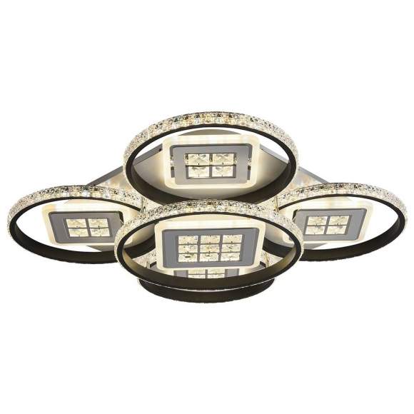 Светодиодная диммируемая люстра с ПДУ Profit Light 8053/4+1 WHT+BLK 296W