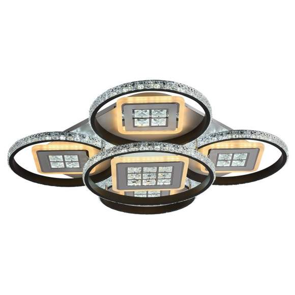 Светодиодная диммируемая люстра с ПДУ Profit Light 8053/4+1 WHT+BLK 296W