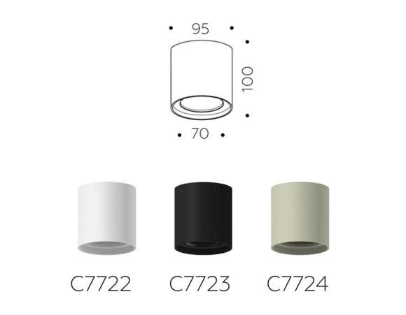 Корпус светильника накладной для насадок D70mm Ambrella light Diy Spot C7723 Корпус светильника накладной для насадок D70mm Ambrella light Diy Spot C7723